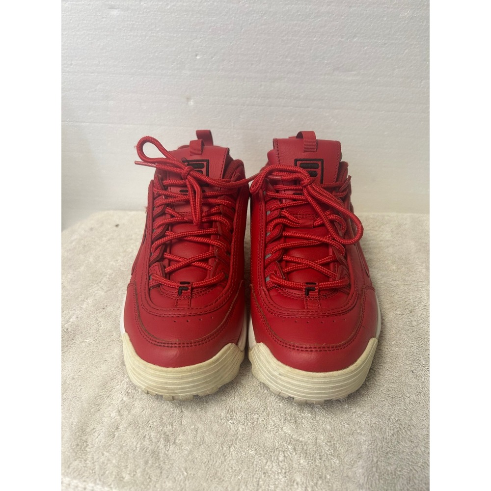 Fila Disruptor 2 Premium Red White Chunky Platform Sneakers  Mens 8.5